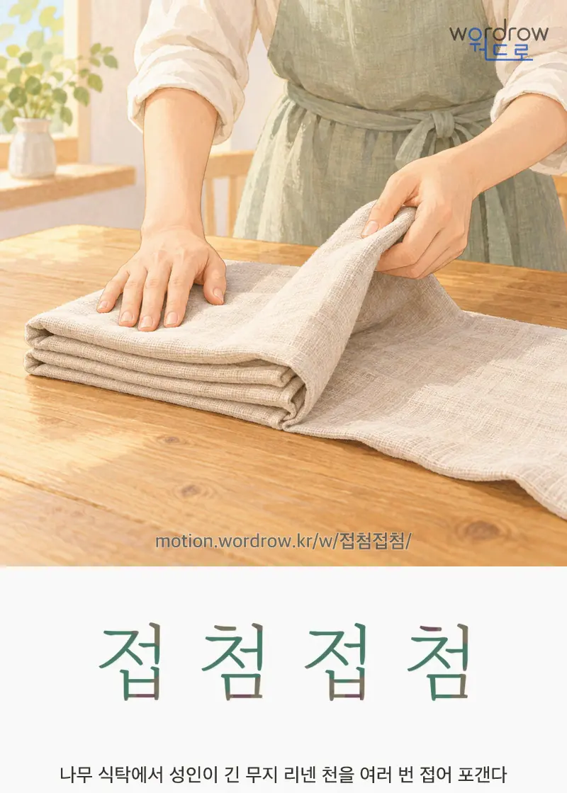 접첨접첨 글자 움직임의 완성 장면